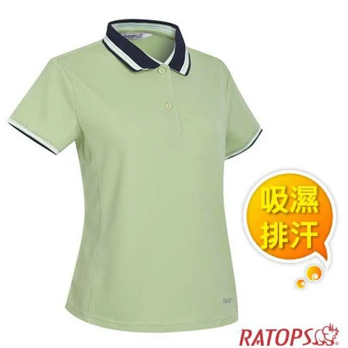 【瑞多仕-RATOPS】女款 COOLMAX 隔濕紗排汗休閒POLO衫.運動休閒衫.防晒衣/DB8938 草綠色✿30E010